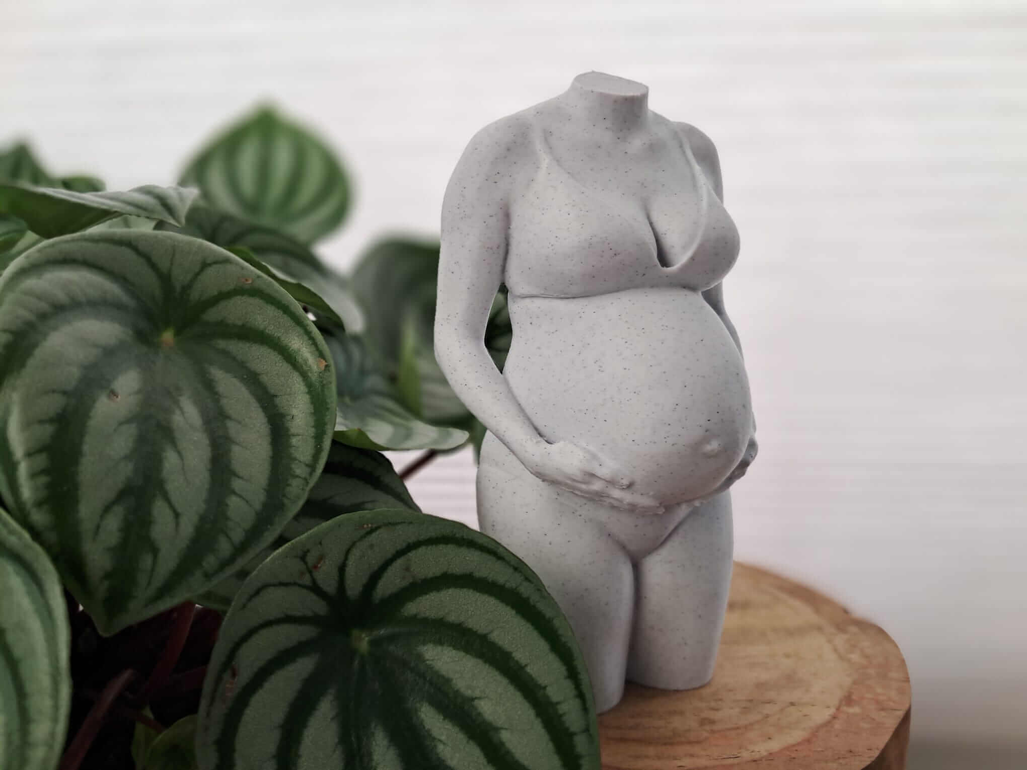 3D zwangerschapsbeeldje met marmerlook afwerking