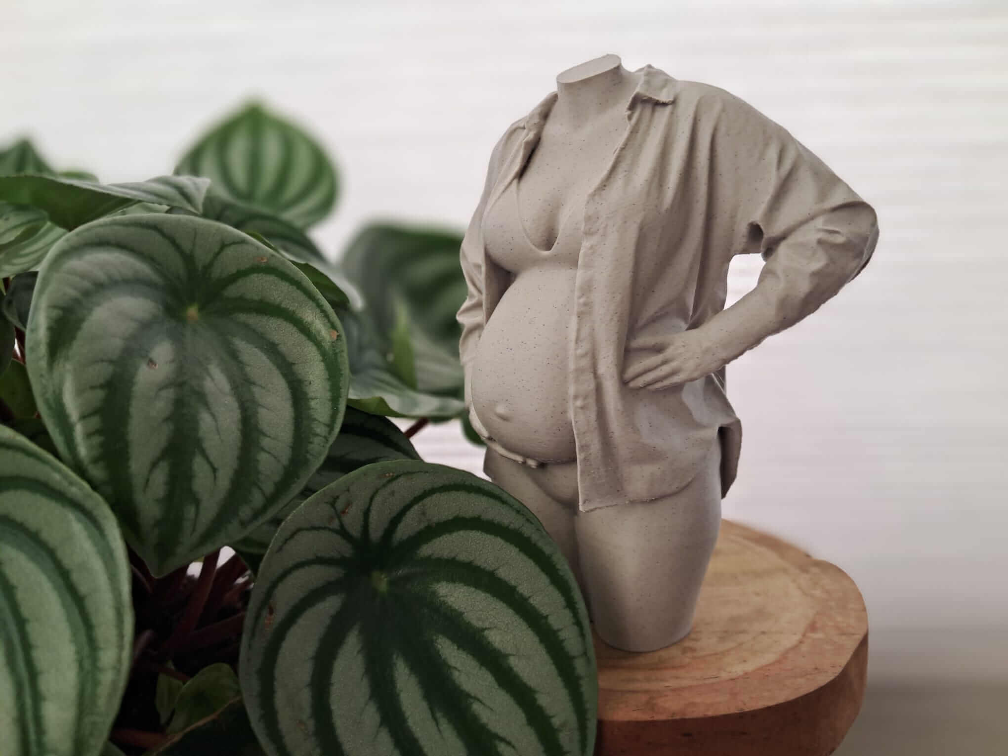 zwangerschapsbeeldje met blouse in fijne 3D details
